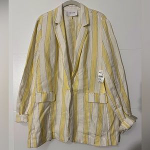 Frame Linen Stripe Blazer Suit Jacket NWT